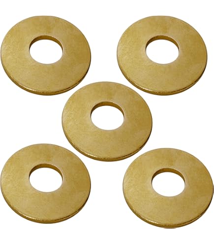 Rondelle In Ottone DIN 9021 | Grandi Per Mobili E Auto | 5 Pezzi M8 | Ottone Lucido E Amagnetico - Foto 5