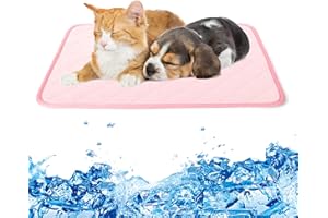 Kaket Dog Cooling Mat Small 70 x 55 CM, Self Cooling Mat for Dogs, Durable Pet Cooling Mat for Dogs and Cats (M, Pink)