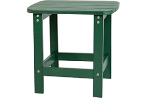 Flash Furniture Charlestown Tiered Commercial Poly Resin Adirondack Side Table - Green - All-Weather - Indoor/Outdoor