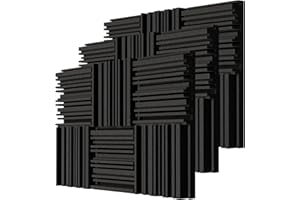 BXI Thick Acoustic Foam Panels, 30 X 30 X 5 cm 18 Pcs Broadband Sound Absorbing Foam, Dense Soundproof Padding Tile, Recording Studio Foam Absorber, Groove Decorative 3D Wall Ceiling Panel