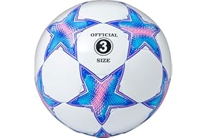 Runleaps Football Size 3 for Kids, Ball Toys with Star Pattern Official Size Soccer Balls for Training, Playing, Boys, Girls, Toddlers Age 3-8 (Blue)