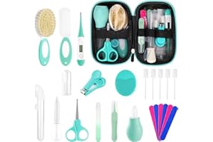 POPYJAN Baby Healthcare and Grooming Kit for Newborn Kids, 24PCS Upgraded Safety Baby Care Kit, Newborn Nursery Health Care Set, Baby Care Products (Green)