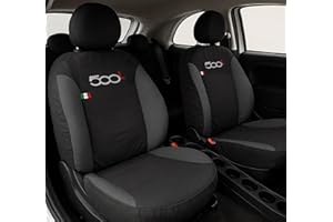 Auto Accessori Lupex | Coprisedili Auto Compatibili con 500L, Colore Nero Grigio Scuro, Made In Italy, Tessuto Policotone, Nome Auto Ricamato, Fodere Copri Sedili Anteriori e Posteriori