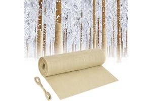 NUTKIT 40CMx6M Baum Winterschutz, NatüRliche Jute-Baumschutzfolie FüR Pflanzen Winterschutz, Winterfeste Pflanzenschutzbandage, Winterschutz Juteband FüR Baum Warmhalten, Frostschutz Und Feuchtigkeit