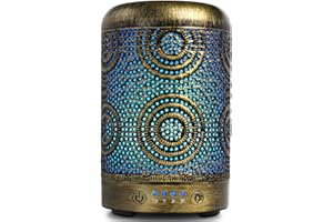 SALKING Diffuseur Huiles Essentielles 100ml Humidificateur d'air Ultrasonique Brume Fraîche Arôme Parfum Electrique avec 7-Couleurs Changeantes Arrêt Automatique pour Chambre/Salon/Spa/Yoga/Massage