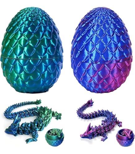 Dragons Imprimés 3D Articulés Avec Œufs - Décoration Fantasy Et Cadeau Créatif