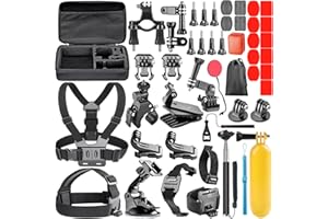 NEEWER 49 in 1 Action Camera Accessory Kit Compatible with GoPro 13 12 11 10 9 8 Apeman DJI OSMO Action SJ6000 DBPOWER AKASO VicTsing Rollei Lightdow Camper