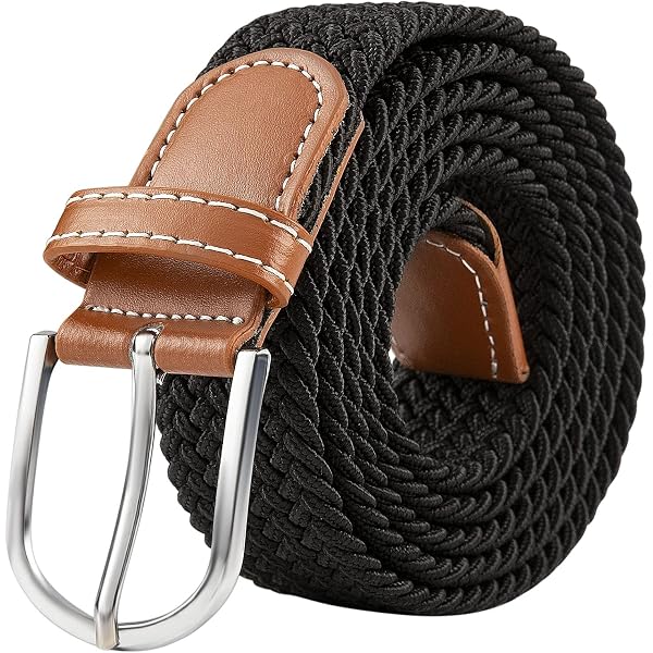 BOZEVON Ceinture Tressée Élastique Multicolore Extensible - Unisexe Décontractée Vintage Pour Homme Et Femme, Confort Parfait