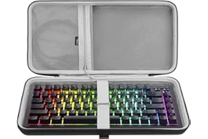 GEEKRIA Custodia per tastiera 75%, borsa rigida da viaggio per tastiera meccanica da 84 tasti, compatibile con Razer BlackWidow V4 75% / BlackWidow V4 Pro 75%, GMMK PRO 75%, Keychron Q1 HE (Slim)