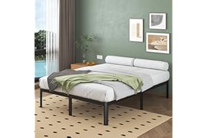 Lutown-Teen Letto 120x190 cm con Rete a Doghe, Struttura Letto Alta 30 cm con Gambe ad Angolo Curvo, Rete una Piazza e Mezza in Ferro, Spazio Aggiuntivo Sotto, Montaggio Facile, Silenzioso, Nero