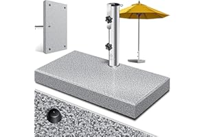 KESSER® Pied de Parasol en Granit avec Tube en Acier Inoxydable, Socle de Parasol de Haute qualité 30KG - pour tiges de Parasol jusqu'à 16-48 mm, poignée de Transport Incluse