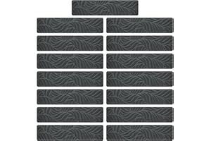 Amusingtao 15 Pcs Non Slip Stair Treads for Wooden Steps, 20 x 76 cm Stair Runner Carpet Treads Indoor, Self-Adhesive Stairslide Carpets Rugs Safety Mats for Elders, Kids and Dogs(COLOR:grey)