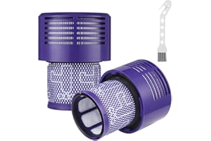 HAOYULUO 2 Filtre Pour Dyson V10，avec 1 brosse de nettoyage，Filtre de remplacement lavable pour Dyson V10 Cyclone Series, V10 Absolute, V10 Animal, V10 Total Clean, V10 Motorhead (V10-2PCS)
