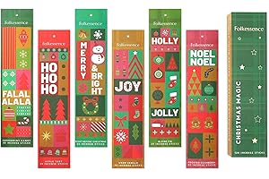 Folkulture Christmas Incense Sticks - Set of 6 Insenses (120 Sticks) - Peppermint Candy Apple Tart Frosted Cranberry Alpine Fir Warm Vanilla Inscents Sticks or Insence Sticks (Christmas Magic)