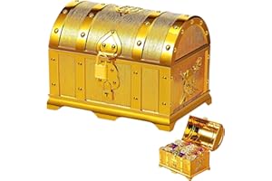 idudu Schatztruhe Kindergeburtstag,Schatztruhe Klein,Piraten Kindergeburtstag für Aufbewahren Und Dekorieren, Kindergeschenk Pirat Schatztruhe