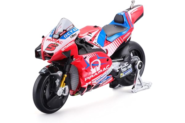 Maisto – Moto Ducati Pramac #5 Johann Zarco – Réplique miniature échelle 1/18 – MotoGP Racing 2022 – Pour enfants dès 3 ans et fans de deux-roues – 14760