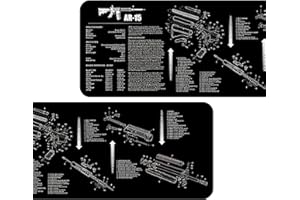 ‎ROYAL HUNTER Royal Hunter® Waffenreinigungsmatte - rutschfeste und ölabweisende Waffenunterlage für die Waffenreinigung - Waffenmatte mit Modelbeschreibung von Einzelteilen vieler Waffenmodelle
