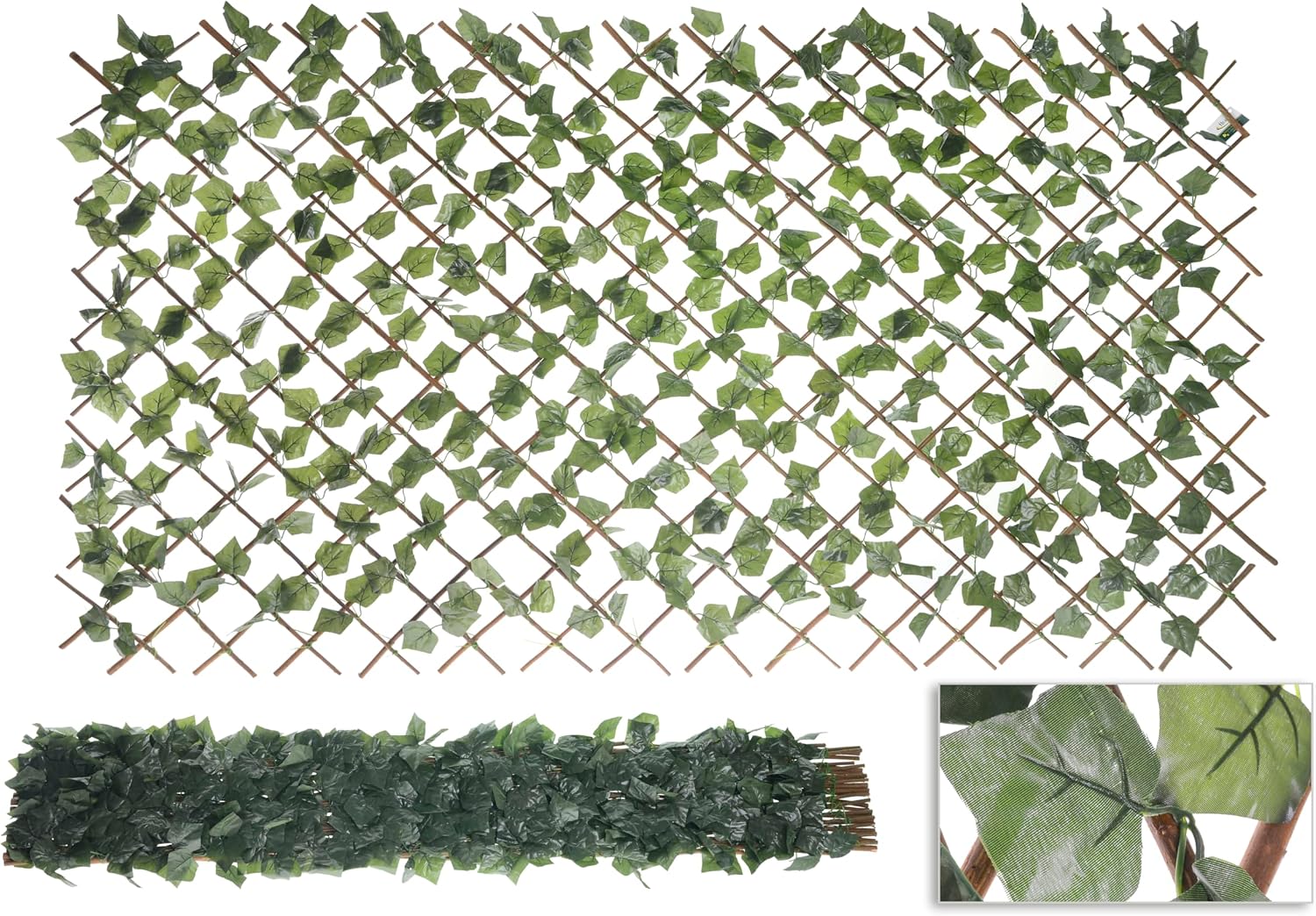 HERSIG - Celosias para Terraza Exterior - Celosia con Hojas Oscuras Decorativas (100x200cm) - Celosia Terraza - Decoracion Jardin Exterior - Celosias Decorativas Resistentes