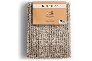 RESTILO Badematte 70 x 120 cm Badteppich Badvorleger rutschfest Bati Cappuccino