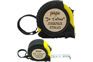 ERNESTINE - Mètre ruban je t'aime papi - cadeau fête des grands pères et fête des pères - cadeau papi accessoire homme - mètre pliant personnalisable famille - cadeau homme anniversaire Noël naissance