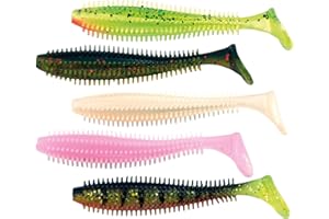 Fox Rage Spikey Shad UV Mixed Colours 5 Rubber Fish Length 9 cm