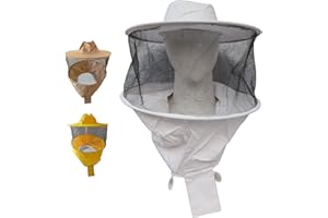 URBANSBEE Sombrero de Apicultor - Gorra de Apicultura Sombrero de Abejas Redondo/Cuadrado/Elegante Velo/Máscara de Apicultor mosquitero Para apicultora profesional