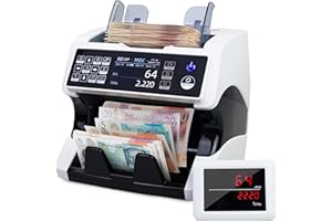 Jubula MV-500 Money Counting Machine That Value Counts Mixed banknotes | 11-Point Counterfeit Money Detector | Money Counter Machine | GBP EUR USD etc | Suitable for The New King Charles Notes
