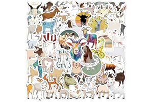 SANMATIC 60 adesivi capra per valigia, skateboard, laptop, computer, bottiglie d'acqua, auto, ragazzi, ragazze, decalcomania, impermeabile