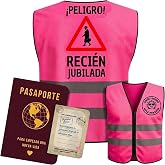 Women's Retirement Gift | Funny Reflective Vest and Passport Signature Book | Original and Funny Gifts for Retirees, Farewell