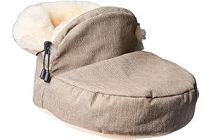‎ROHN MODEN Fellhof Fußwärmer echt Lammfell, Fußsack Fell beige, super kuschelig warm und weich