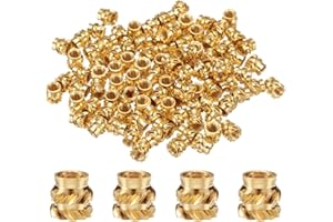 QUARKZMAN 50 szt. M2,5 mosiężne wkładki termiczne M2,5 x 4 mm, od 4 mm nakrętki radełkowane, druk 3D, mosiężne nakrętki gwintowane, nakrętki żeńskie, nakrętki gwintowane