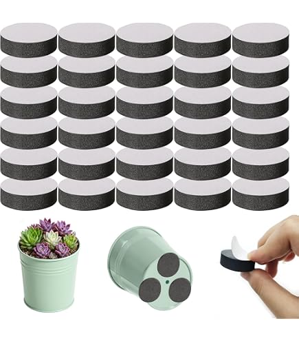 EUPSIIU 40 Pezzi Piedini per Vasi Invisibili, Antiscivolo Rotondo Piedini Vaso, Fiori Piedini per Piante Per Vasi Di Piante Fiori Per Vasi Da Interni Ed Esterni, Eva Piante Risers Autoadesivi