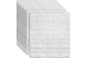 Grace Baltic - 10 Stück 3D Wandpaneele Selbstklebend Steinoptik Tapete 77 x 70cm Dicke:5 mm (Wandpaneel Wasserdicht PE Schaum 3D-Tapete Wanddeko für Wohnzimmer Schlafzimmer Küche(Weiße)