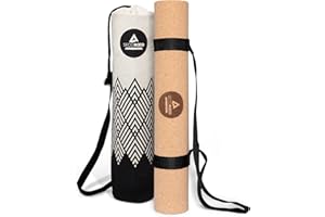 Secoroco mata do jogi z korka – przetestowana z bardzo dobrą – grubość 2-5 mm – antypoślizgowa, wegańska i ekologiczna – mata do jogi z korka i kauczuku wraz z torbą do jogi