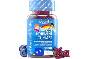 L-Theanin Gummies För Barn 50 mg, Citronmeliss, 30 St, Veganska, Novomins | Sockerfria, veganska gummies med L-teanin, citronmeliss och vitamin B6, stödjer koncentration och nervsystemet, blåbärssmak