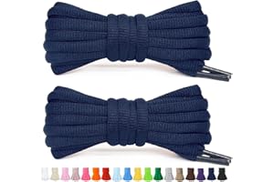 Stepace 2 Pares de Cordones Redondos de 60cm Para Sneakers, Longitud 200cm 18 Colores, Cordones de Zapatos