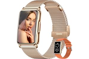 Kesasohe Smartwatch Damen 1,47 Zoll Armbanduhr mit IP68 Wasserdicht Fitness Tracker Sportuhr mit Zwei Wochen Standby SpO2 124 Trainingsmodi Herzfrequenzmessung Schlafmonitor Android iOS Roségold
