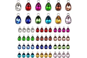 URROMA 48 piècesperles de marque de naissance en cristal,en forme de larme bijoux Crystal letter Making bracelet Crystal letter Making, 12 couleurs