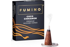 Fumino® Coco Cinnamon Fresh Incense Cones 20 per Box Masala Agarbatti Joss Scent Fragrance for Relaxation and Meditation, Home and House Décor