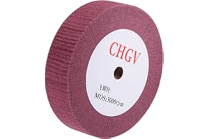 sourcing map 200mm x 50mm 320er Körnung Vlies Polierscheibe Schleifgewebe Nylondraht Ziehschleifscheibe für Edelstahl Metall Rot