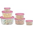 MILTON Store It Round Plastic Food Storage Container Set of 6 with Air Tight Lid (200ml, 400ml, 600ml, 1L, 2L & 3L) Fridge Boxes, Multi-Purpose Leakproof Box for Vegetable Snacks Kitchen Bowl, Pink