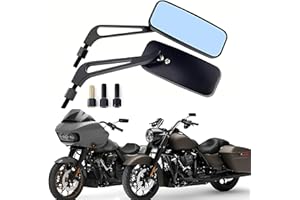 YUJYGAO 8mm 10mm Rétroviseur Rectangulaire Moto, Rétro Rétroviseur Latéral Compatible avec Bobber Cruiser Choppers Touring ATV Sport vélo Street Bikes