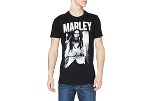 Bravado Men's Bob Marley-Black & White T-Shirt
