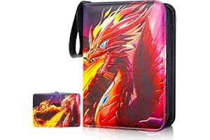 BRHE Album Raccoglitore di Carte, contenere 504 carte e 63 pagine con tasca rimovibile, Grande Porta Carte con Cerniera, Portatile Card Collection Album