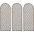 Selections Pack of 3 Willow Trellis Framed Panel with Curved Top (120 x 45 Centimetre)