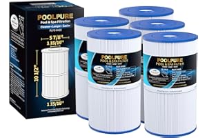 POOLPURE C-6430 Spa-Filter ersetzt Watkins 31489, Pleatco PWK30, Filbur FC-3915, P/N0969601, 71825, 73178, 73250, 30 m². Heißfeder-Spa-Filter, 5 Stück