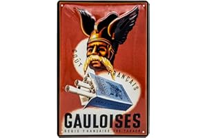 LUCKYLINDE Plaque en tôle rétro - Vintage Nostalgie - Pour les connaisseurs de Gauloise - Plaque décorative - Effet 3D - 30 x 20 cm