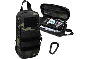 BlesMaller Piórnik dla nastolatków, na przybory szkolne, piórnik taktyczny, do szkoły i biura, z możliwością rozbudowy, Camo