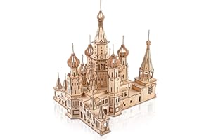 GuDoQi Architecture Model Kit St. Basil's Cathedral, 3D Wooden Puzzle for Teens Adults to Build, Make Your Own Woodcraft Kit, DIY Assembly Toy, Gift Idea for Birthdays Christmas Father's Day