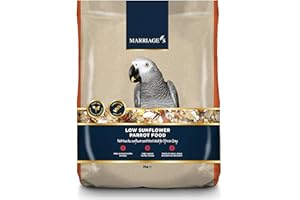 MARRIAGE'S Marriages - Low Sunflower Parrot Food 2kg, Parrot Seed with Oats and Peanut Kernels, Wholesome Bird Seed, Bird Food Packed with Fibre and Protein